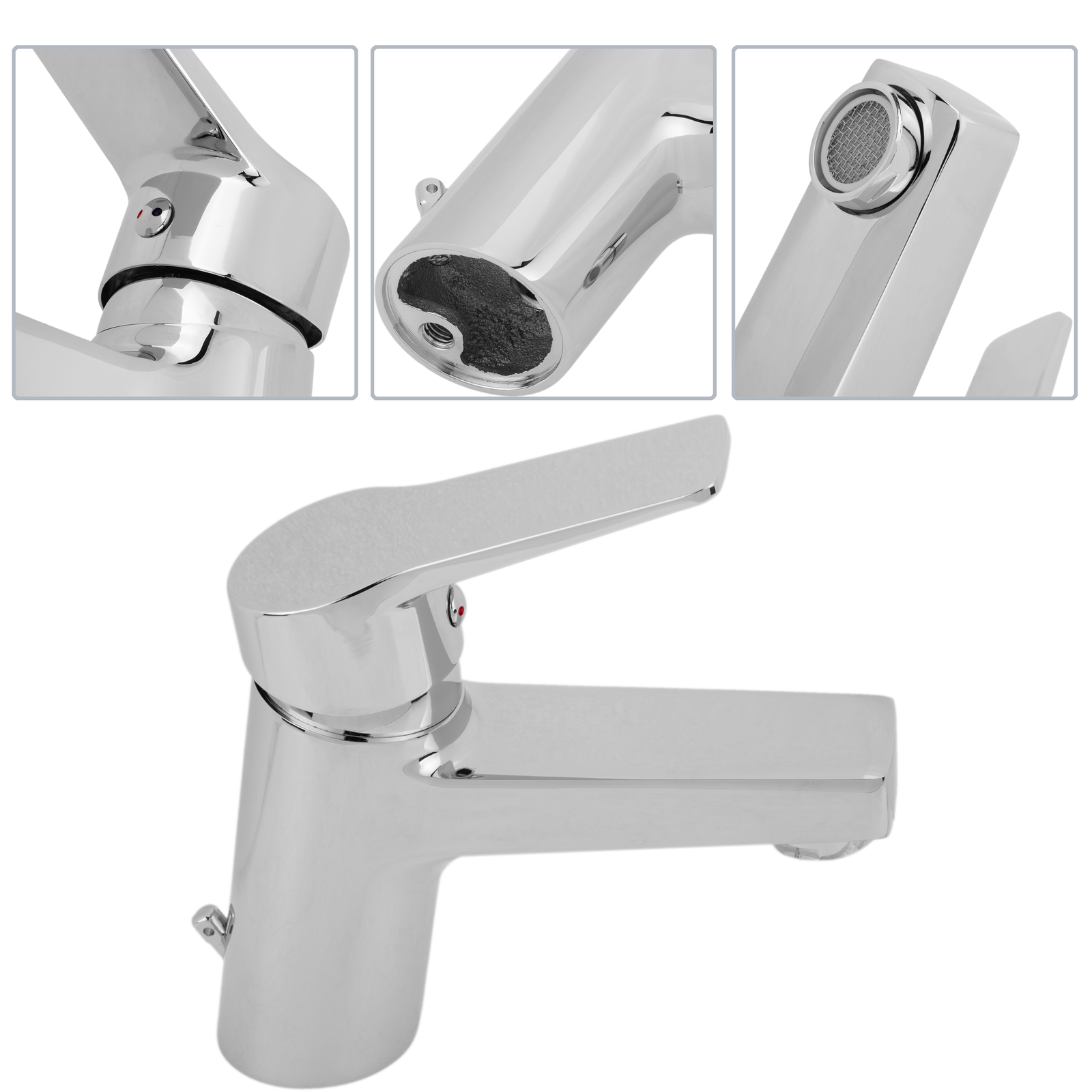 Miscelatore Monocomando AICA Per Lavabo - Cromato, Con Flessibili 40cm, G1/2 - Foto 11