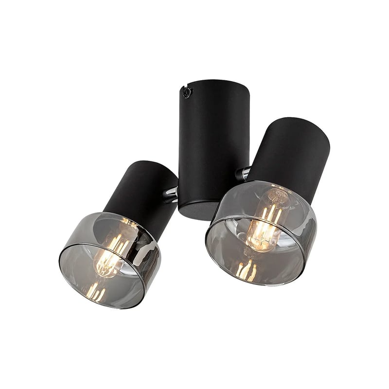 Reflektor sufitowy spot natynkowy Hatice okrągły czarny-dymiony 2xE14x15W wym: 18 x 24,5 x 8 cm metal Rabalux