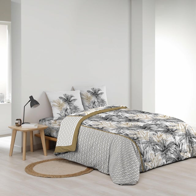 Parure de draps 4 pièces réversible – 100 % coton – Imprimé 42 fils/cm² Dakar