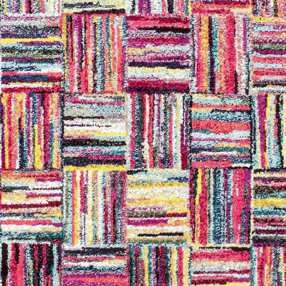 tapis salon 120x170 tissé multicolore rectangle motif géométrique LYN6 BRIK - 3