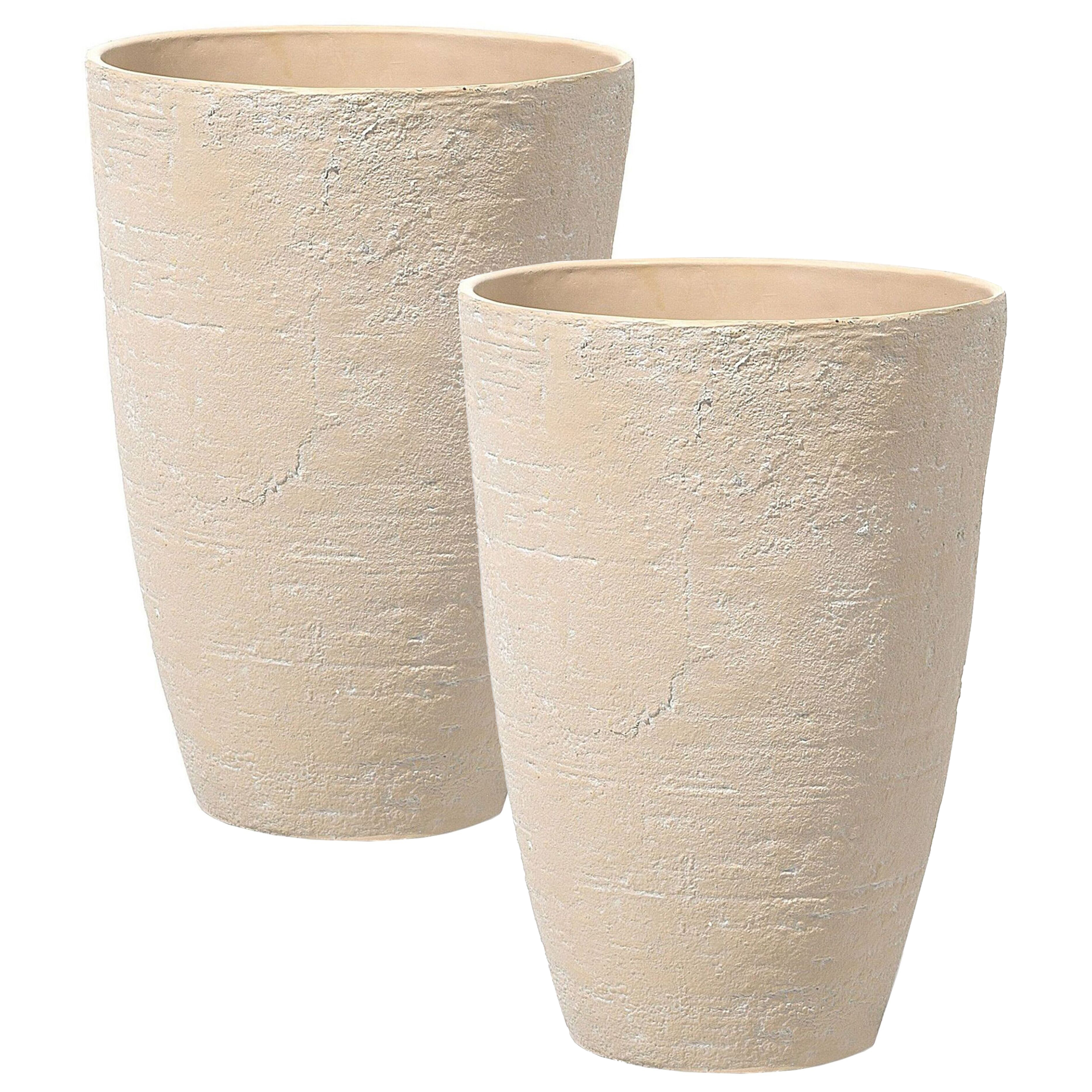 Lot de 2 pots de fleurs 43 x 43 x 60 cm beige camia leroy merlin