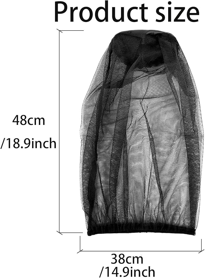 OUDQFCJ Lot 2 Casquettes Anti-Moustiques – Taille Unique Adulte/Enfant – Nylon 70D Respirant – Kit Autocollants Inclus – Vert/Camping/Pêche