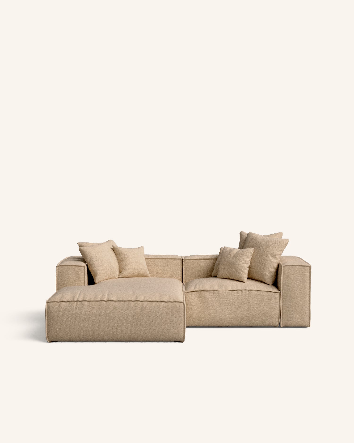 Enfia sofá chaise longue izquierdo marrón claro 264 x 190 cm hannun