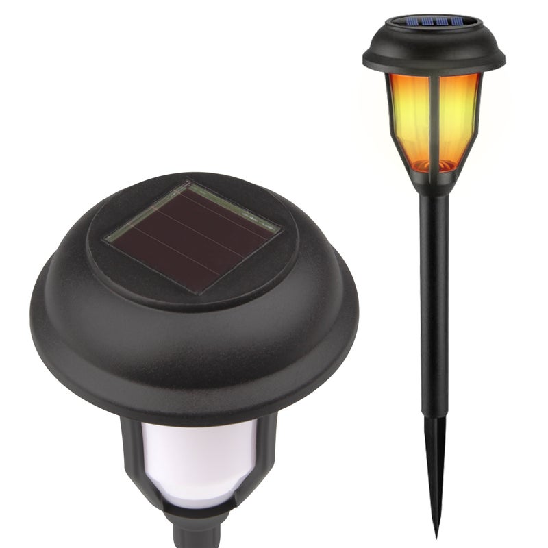 Lampa solarna LED ogrodowa wbijana pochodnia 0.72W 40cm IP44 efekt płomienia czarna MasterLED