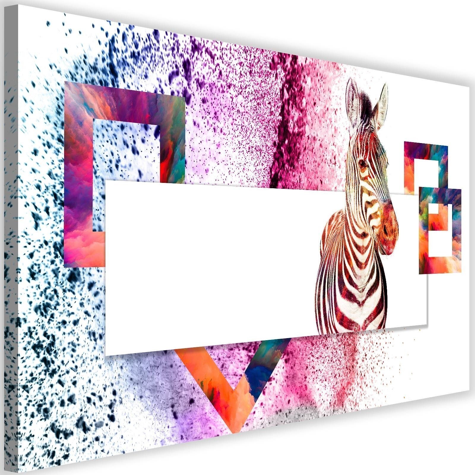 Obraz na płótnie, Kolorowa zebra abstrakcja dla dziecka 60x40