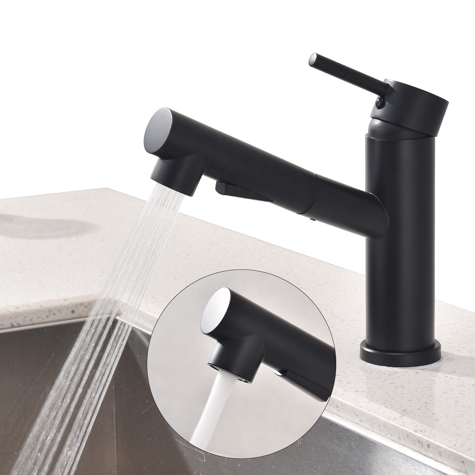 Robinet Cuisine Design Robinet Cuisine APPASO Noir - Douchette 3 Jets - Pivotant 360° - Acier Inox - Sans Plomb Douchette Cuisine Extensible Robinet Cuisine Design Robinet Cuisine APPASO Noir - Douchette 3 Jets - Pivotant 360° - Acier Inox - Sans Plomb Douchette Cuisine Extensible