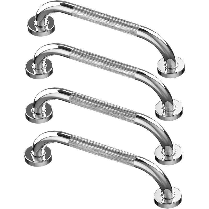 Zestaw poręczy do WC ze stali nierdzewnej 30 cm, uchwyty do wanny (z antypoślizgowymi uchwytami)