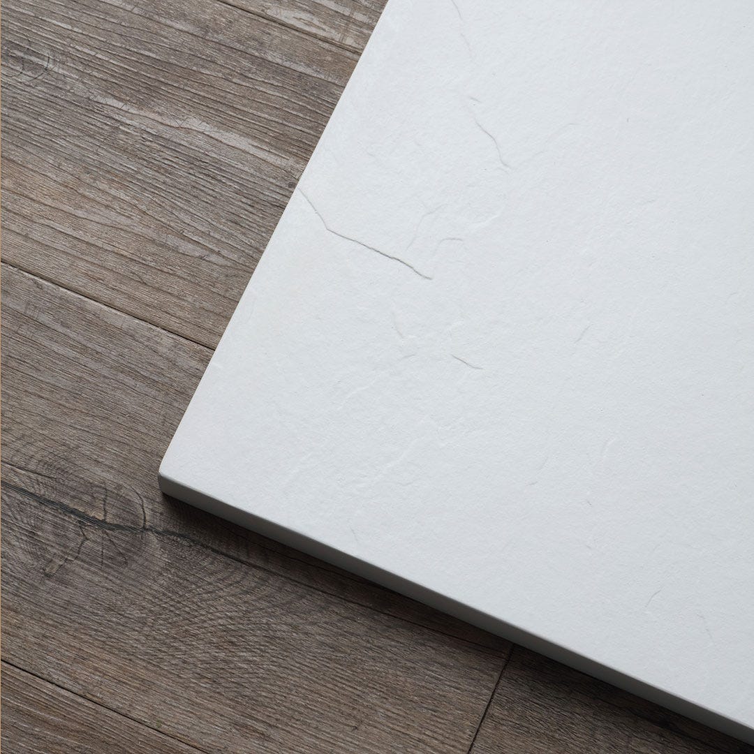 Receveur de douche reducible 90x70 blanc effet pierre | Muse - 3