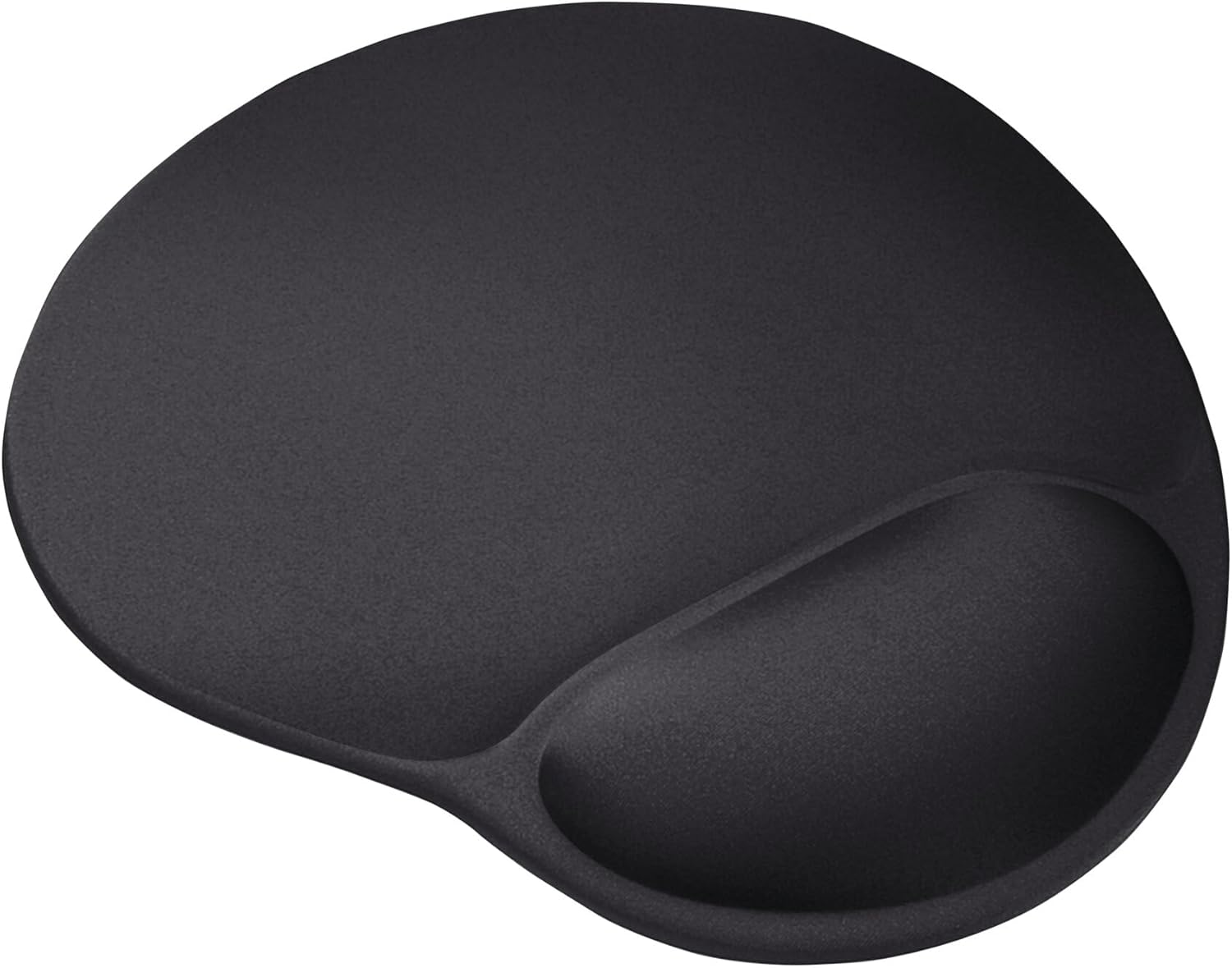 Ergonomiczna podkładka pod mysz z żelową podpórką pod nadgarstek, 230 x 200 mm, wypełniona, podstawa antypoślizgowa, biurkowa – czarna