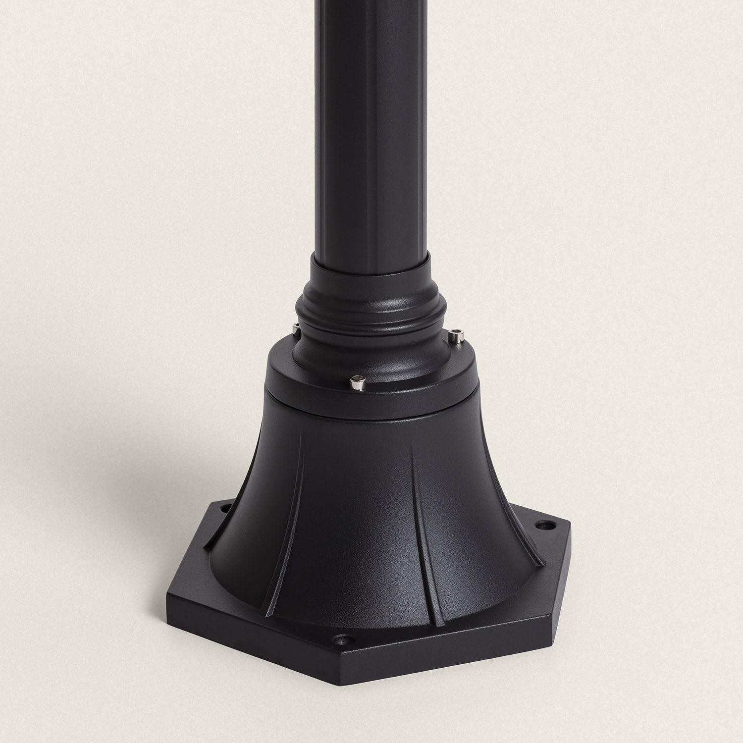Lampadaire Extérieur en Saillie sur Pied 185 cm Black Traditional , Noir, Aluminium,Verre, E27, IP44 - 4