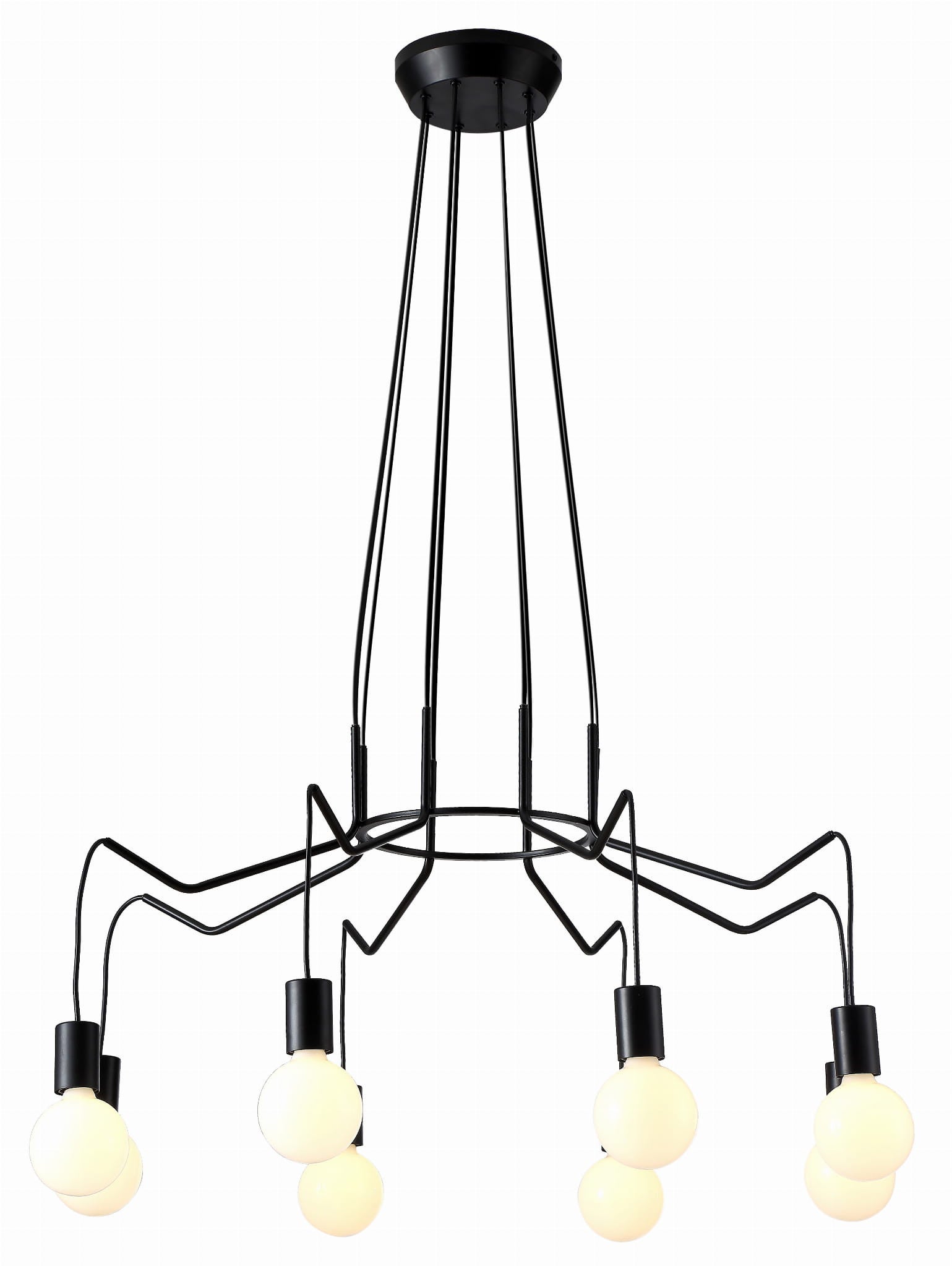 Lampa wisząca Basso czarna 8xE27x40W wym: 100 x 89 x 89 cm metal Candellux