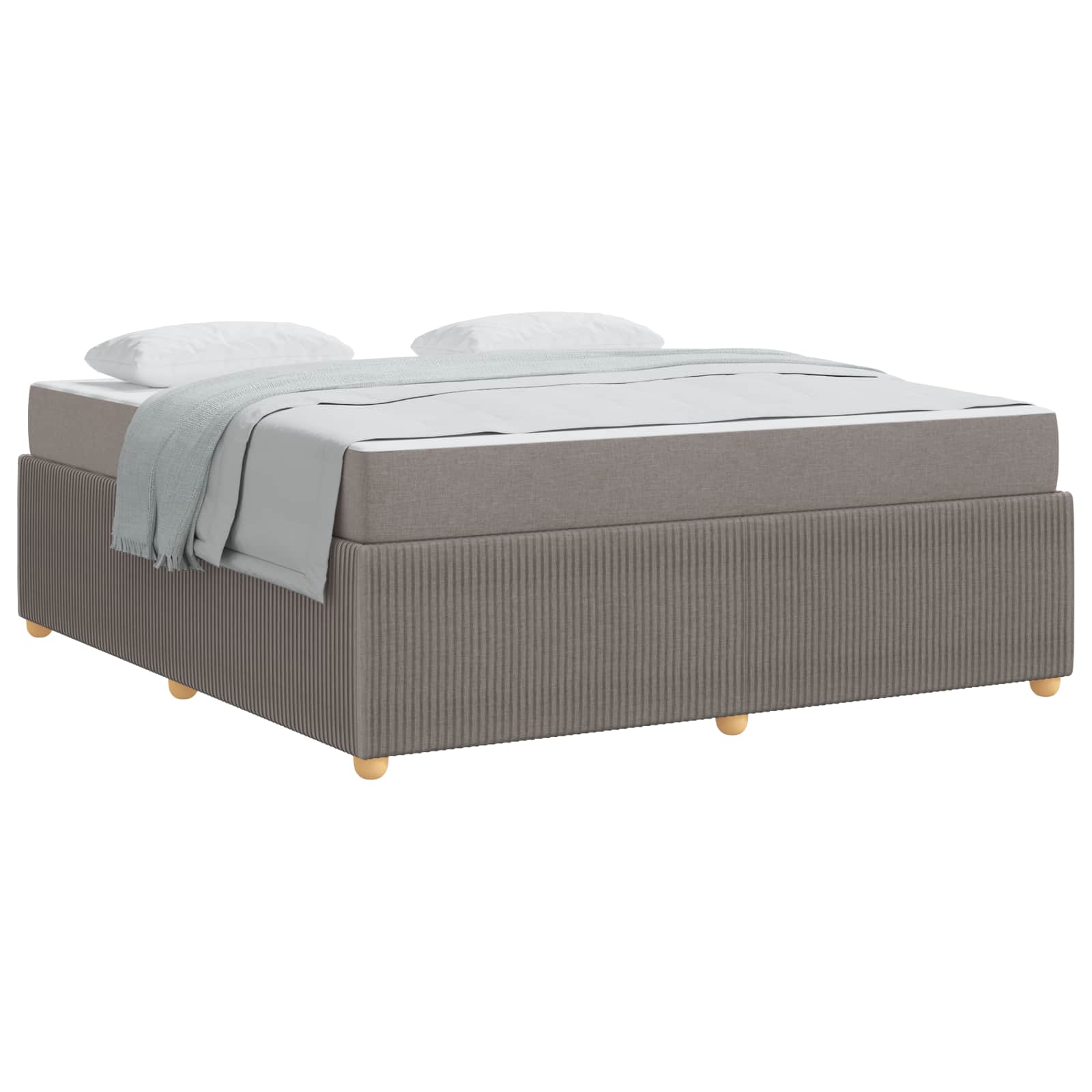 Cadre de lit en tissu taupe pour la chambre, 180 × 200 cm - 2
