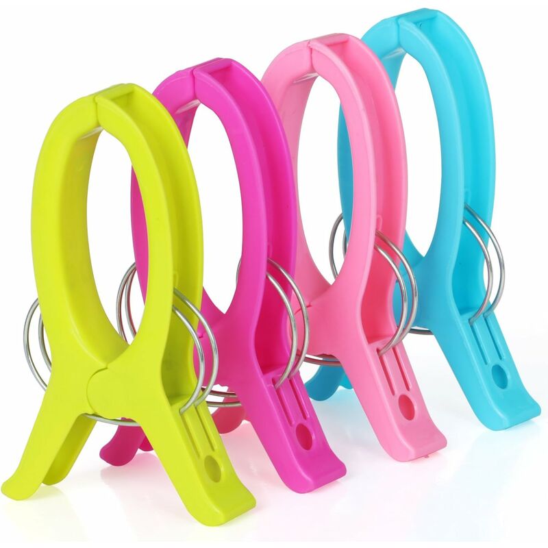 Mollette Per Asciugamani Da Spiaggia – 6 Pezzi Grandi Con Morsa Forte, Antiscivolo, Per Sdraio, Lettini, Lavanderia, Con Sacchetto Organizer Incluso (3 Colori)