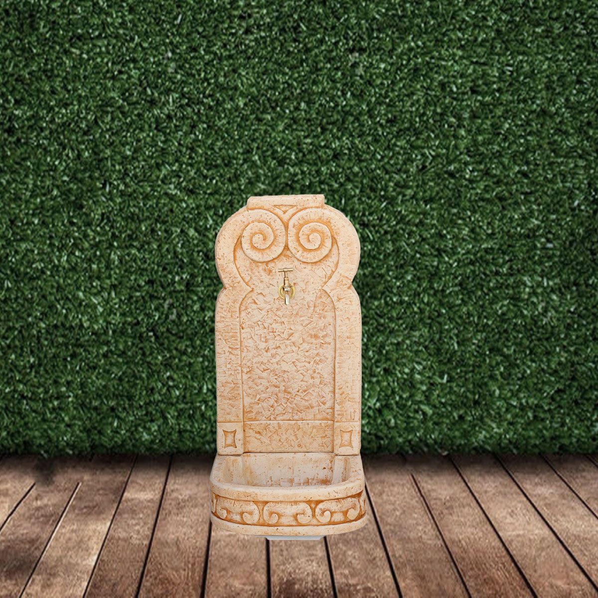 Fontaine murale Printemps 38x32x76cm. pour les Jardins en Betón Pierre. Couleur Carreau - 2