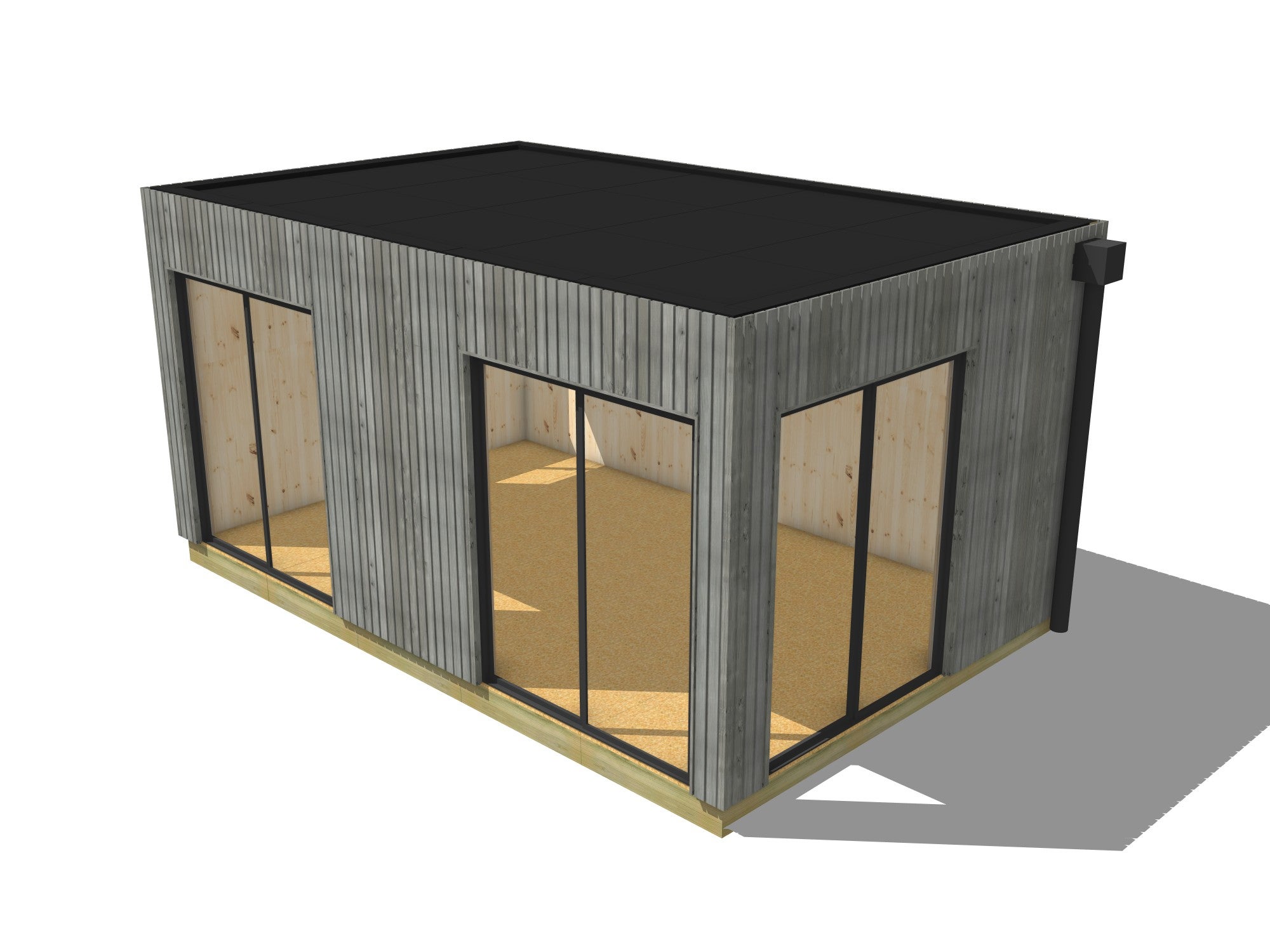 Bureau de jardin 4 saisons en bois 5,5 x 3,5 x 2,7 m / isolation RE2020 avec plancher isolé - 2
