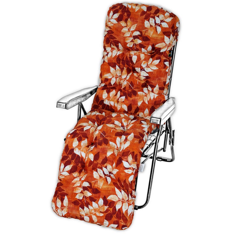 Poduszka ogrodowa na leżak z podnóżkiem AMPO bordowy czerwony biały 1 szt.