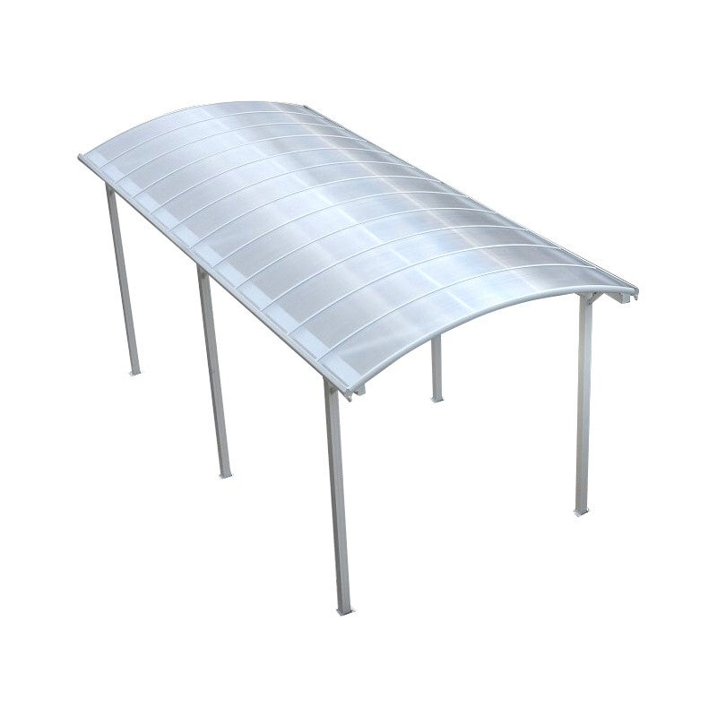 X-Metal Carport aluminium blanc 27,36m² pour camping-car toiture polycarbonate 6mm 3,60x7,62m - 3