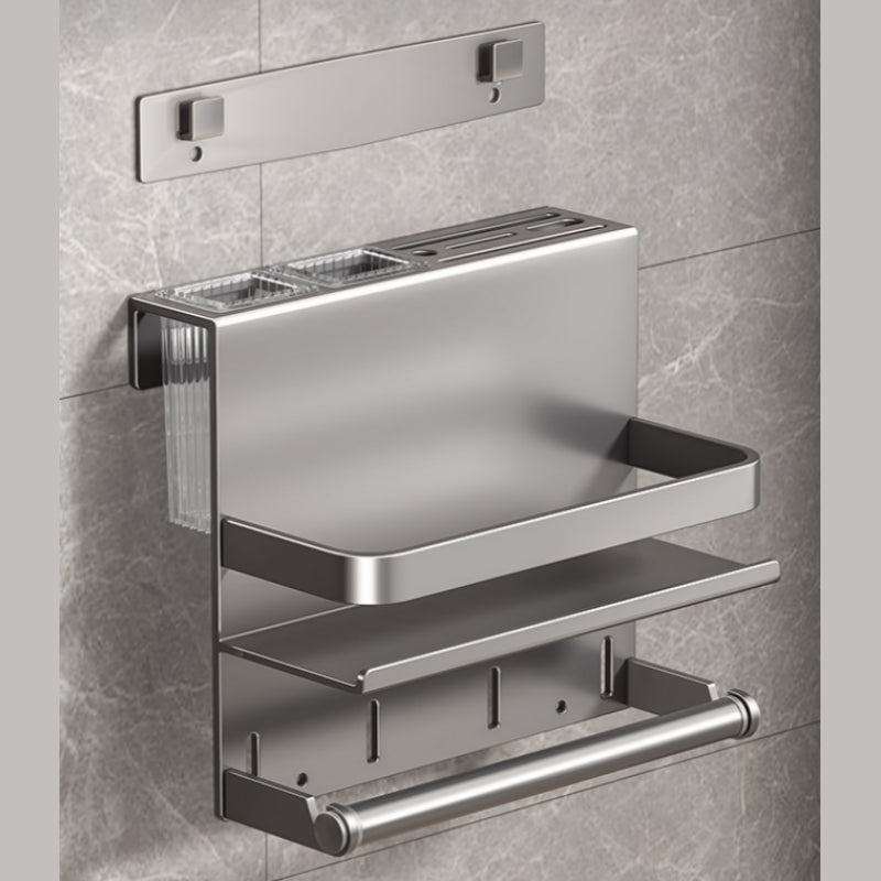 Wielofunkcyjny uchwyt na noże montowany na ścianie bez otworu – efektywne przechowywanie w kuchni, trwała stal nierdzewna, 27,5*19,5*6,5 cm