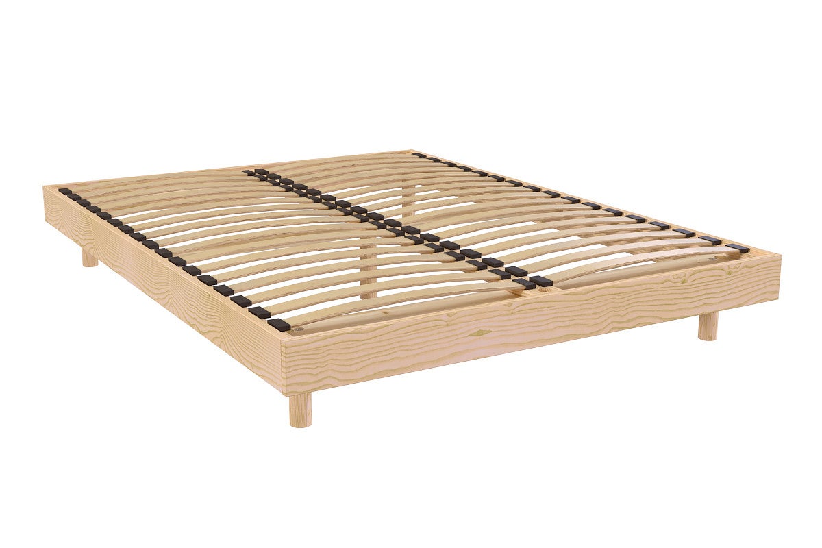 Sommier à Lattes 90x200cm En Bois De Bouleau - 16 Lattes Robuste Et Confortable