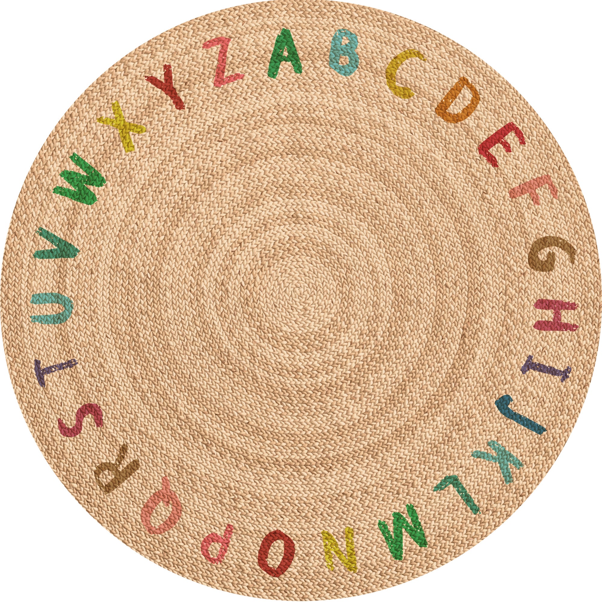 Dziecięcy dywan winylowy ABC Colours [średnica] 100 cm - Antypoślizgowy PVC, winylowy do pokoju dziecięcego, trudnopalny i zmywalny.