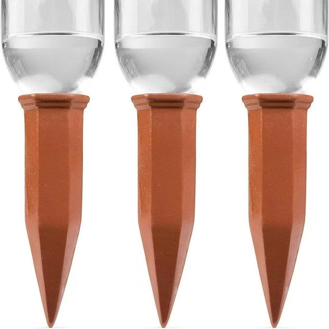Lot de 8 a Planter Terre Cuite, Auto-arrosantes en Ollas Terre Cuite, Cône en Argile d’arrosage, Goutte-Gouttes Automatiques - 3