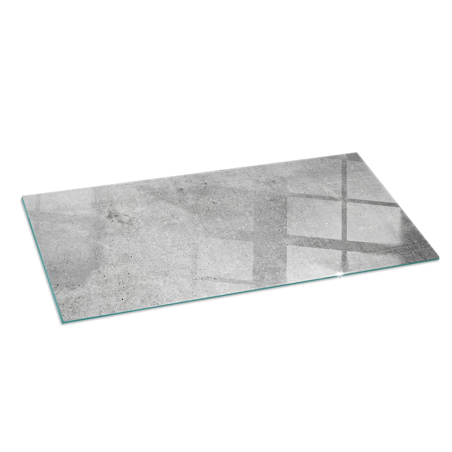 Szkło hartowane na podłogę pod kominek - 125x50 cm - Tekstura surowego betonu - TULUP