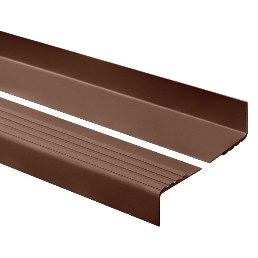Profil schodowy 30x27 mm PVC na krawędzie stopni, antypoślizgowy - 150 cm, brązowy