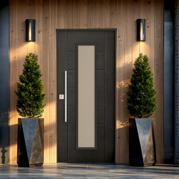 Porta blindada Helios Glass Thermoenergy Grau3 Painel ext fibra de ...