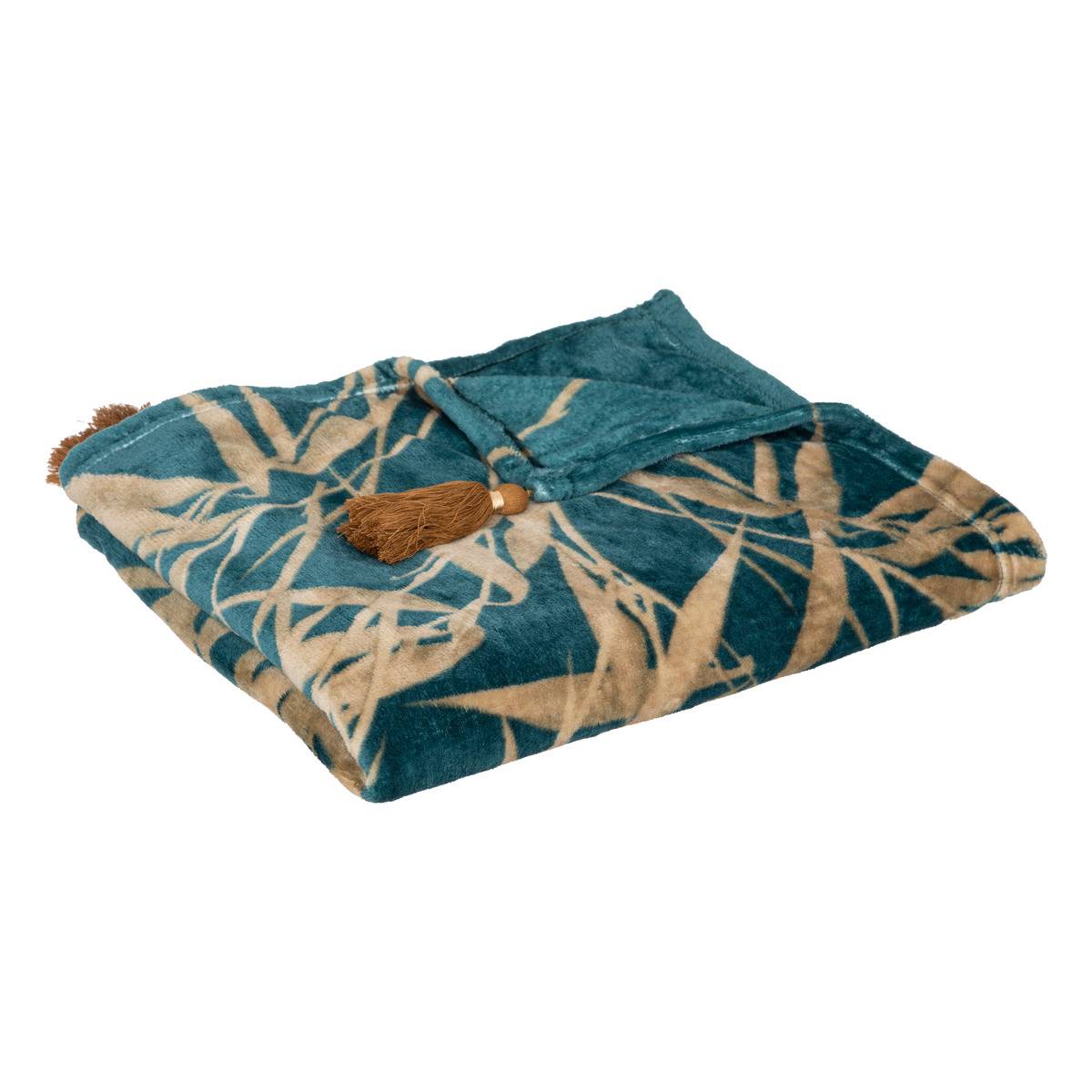 Paris Prix - Plaid Flanelle Uni "esquisse" 125x150cm Bleu à Prix