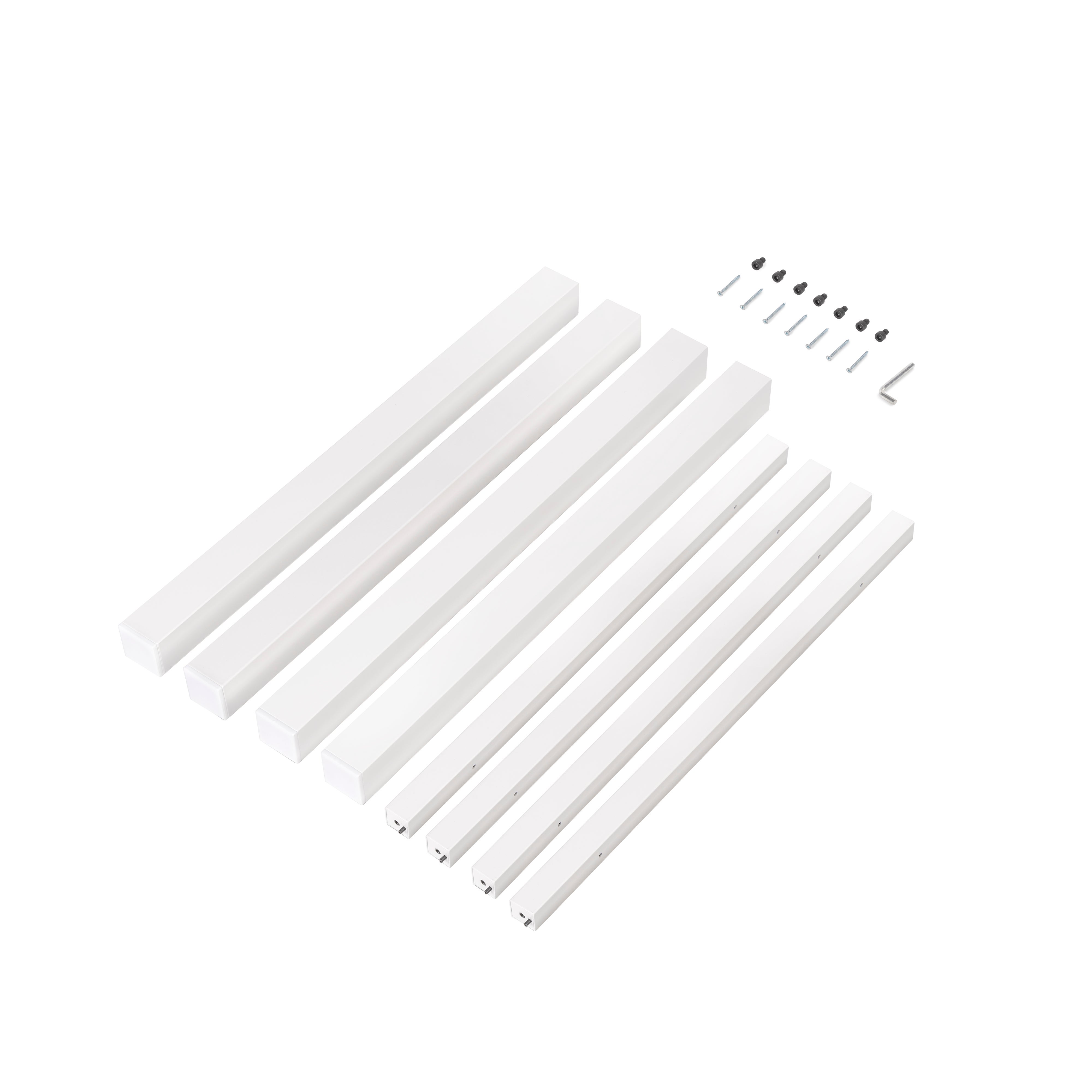 Emuca Nogi kwadratowe i rama stołu, 50x50mm, 750x750mm, Stal, Malowane na biało