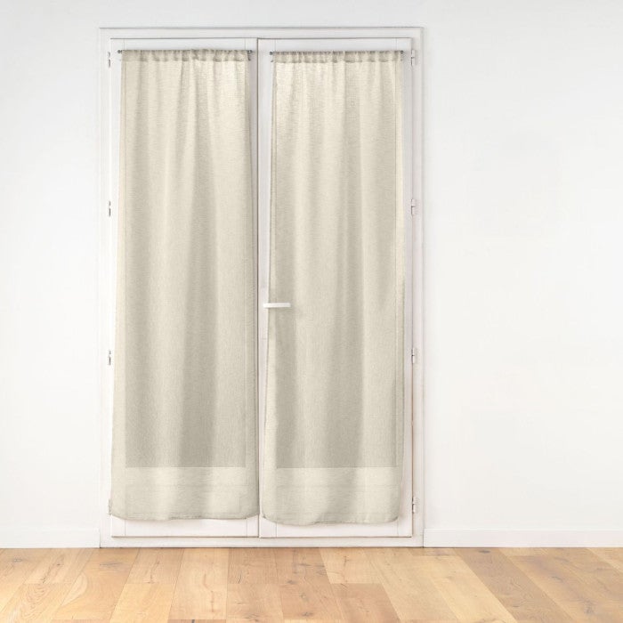 Pitalk Lot de 2 rideaux transparents blancs de 259,1 cm avec passe-tringle pour fenêtre, voilage