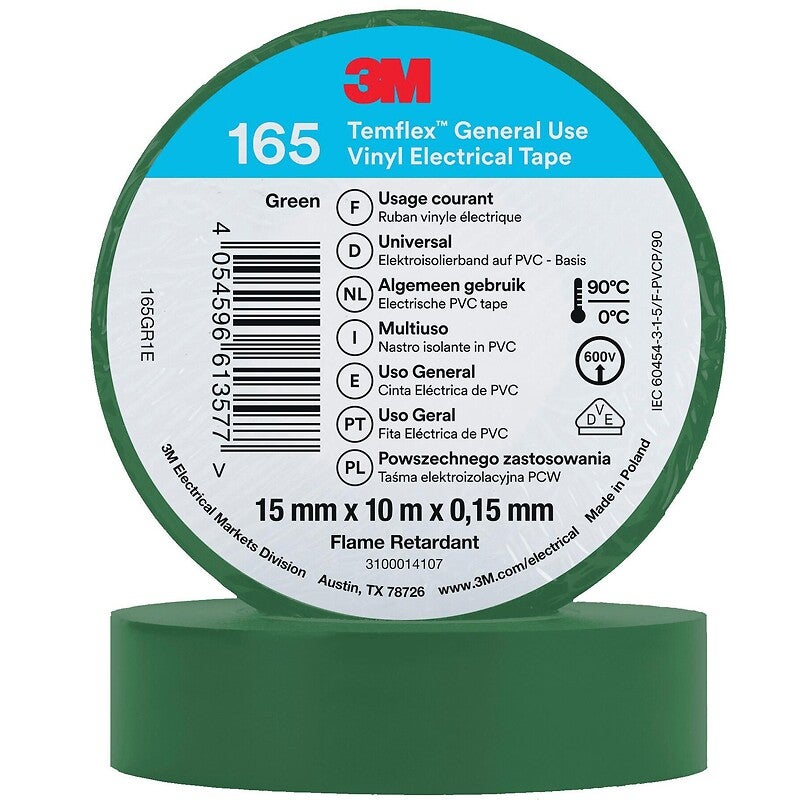 Ruban Adhésif Temflex™ 155 PVC 19mm x 20m 3M 7100184744 Noir - 3