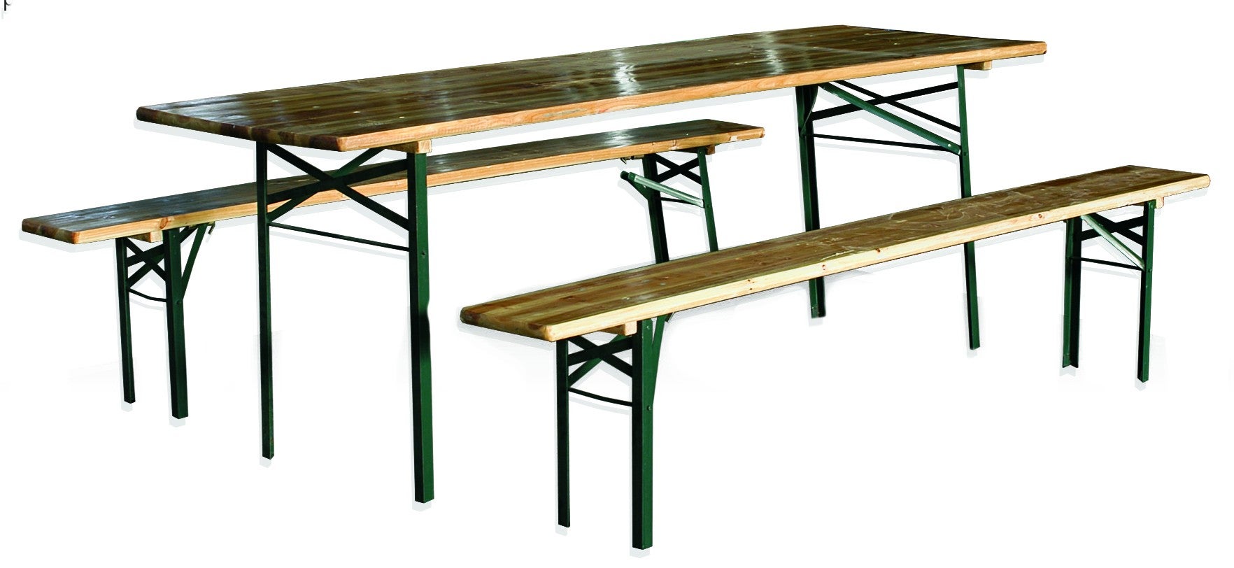 Set Birreria In Legno 120x60cm Con 2 Panche – Piegevole E Portatile Per Feste E Campeggio