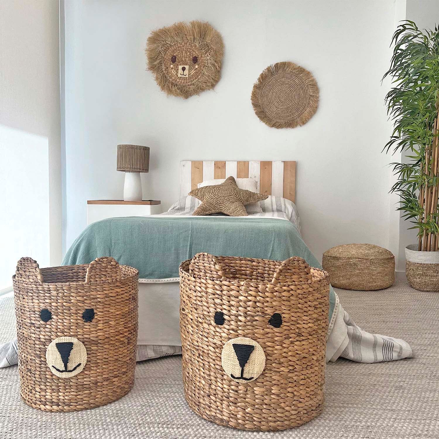 Clastyle Lot De 3 Boite Rangement Tissu Femmes Animaux Jungle Cube De Rangement Pliable Filles Panier Kallax Pour Salle De Bain,Tigre,30x30x30 Cm