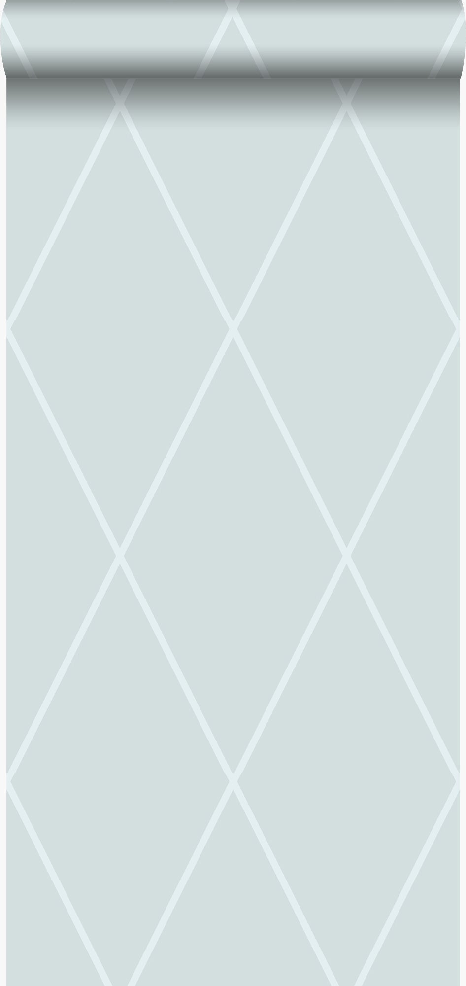 Papel pintado rombo azul hielo - 53 cm x 10,05 m - origin wallcoverings