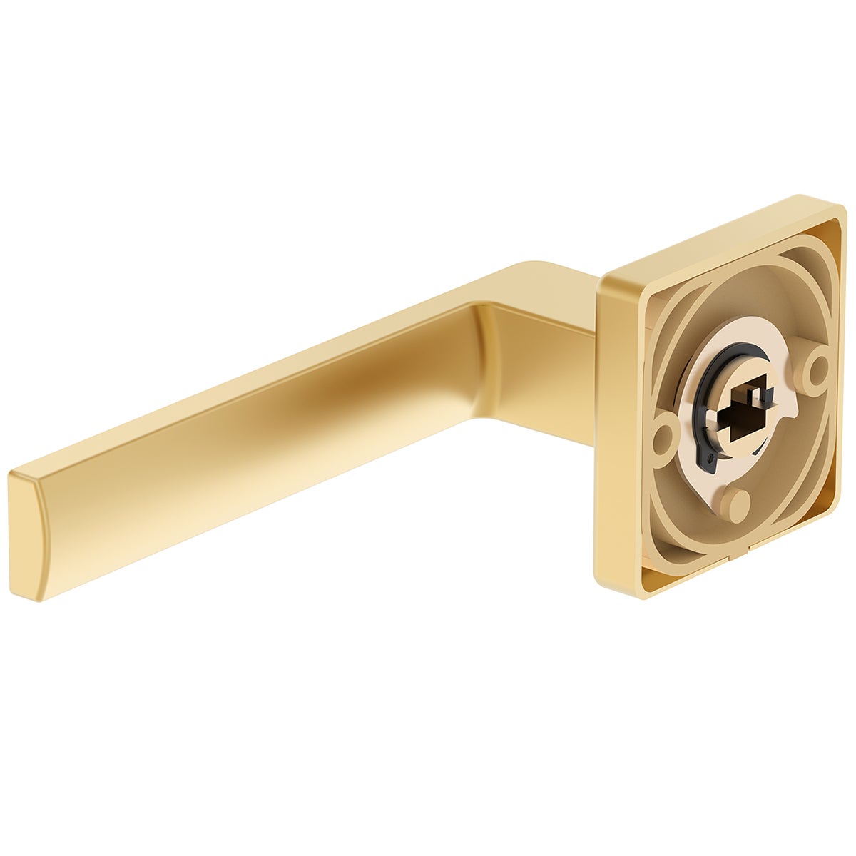 Poignée de porte d'intérieur ERGO, dorée, poignée sans rosace inférieure, poignée carrée or mat, garnitures de porte - 5