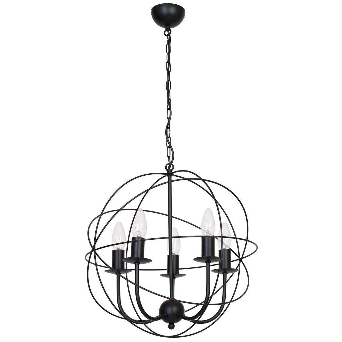 Lampa wisząca Globe czarny matowy 5xE14x15W wym: 95 x 40 x 40 cm metal Luminex