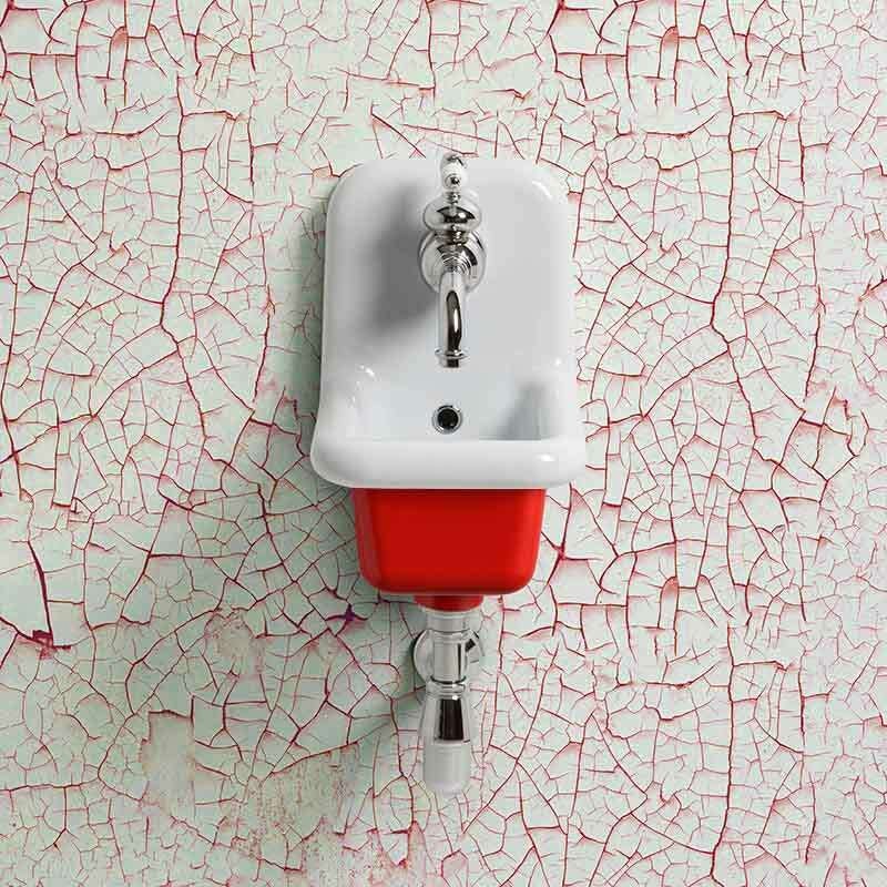 Lavabo École en Céramique émaillée - 26 cm True Colors - Rouge (Rosso 3031) - 2