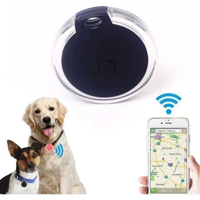 Rastreador GPS para cães, coleira anti-perda, rastreador para gatos com alarme para animais de estimação e cães (preto, 1 unidade)