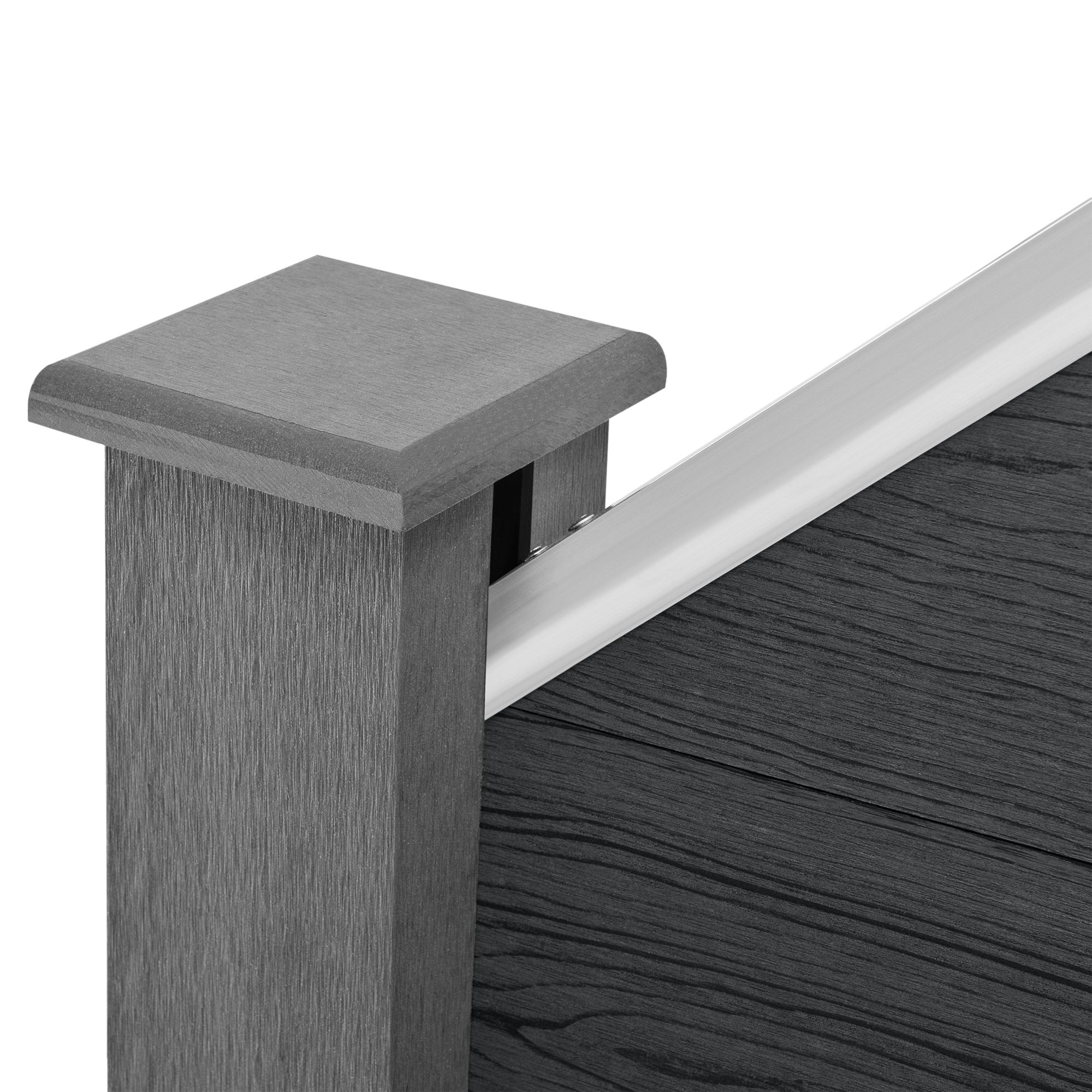 Clôture Inclinée Bois Composite WPC Segovia Gris 180 x 96 cm [neu.holz] - 3