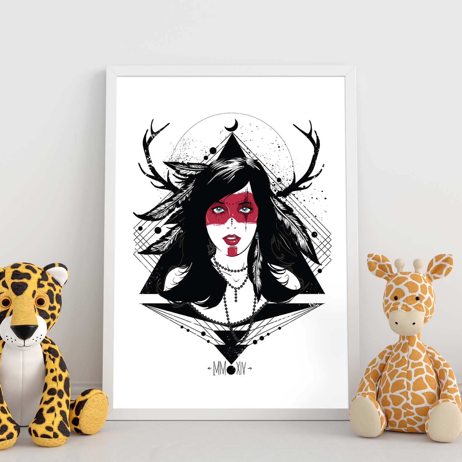 Nacnic poster de mujer con plumas de sangre lámina decorativa de diseño tamaño a4