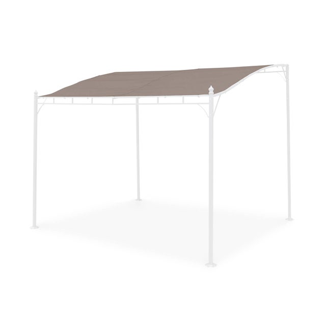 Toile de toit taupe pour tonnelle 3x2.5m Brestum - toile de rechange pergola. toile de remplacement TOILE DE TOIT POUR