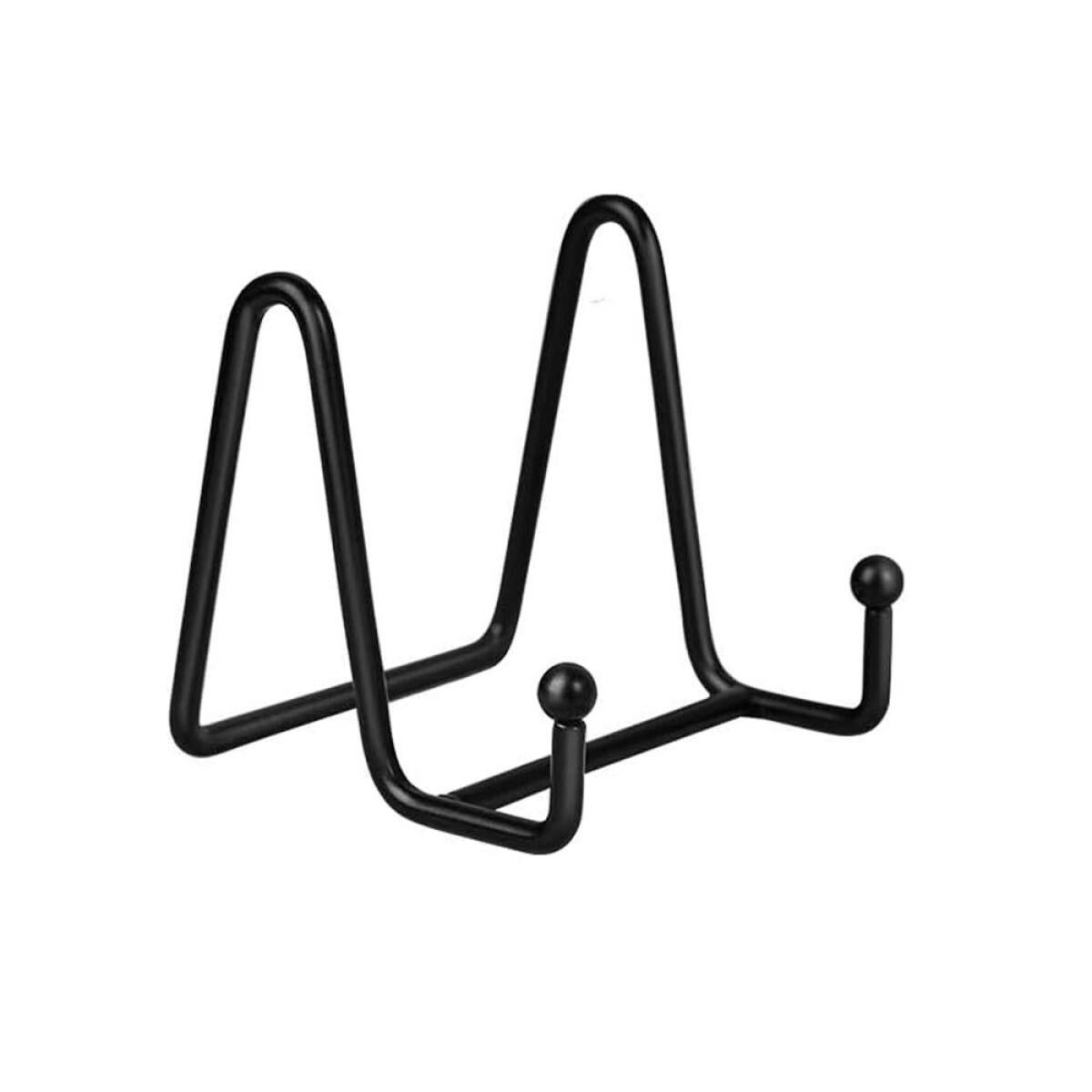 Stojak na talerze w stylu sztalugi - Dekoracyjny stojak metalowy (1 sztuka) - Ramka na zdjęcia na biurko - Żelazo - Czarny - 7,6 cm