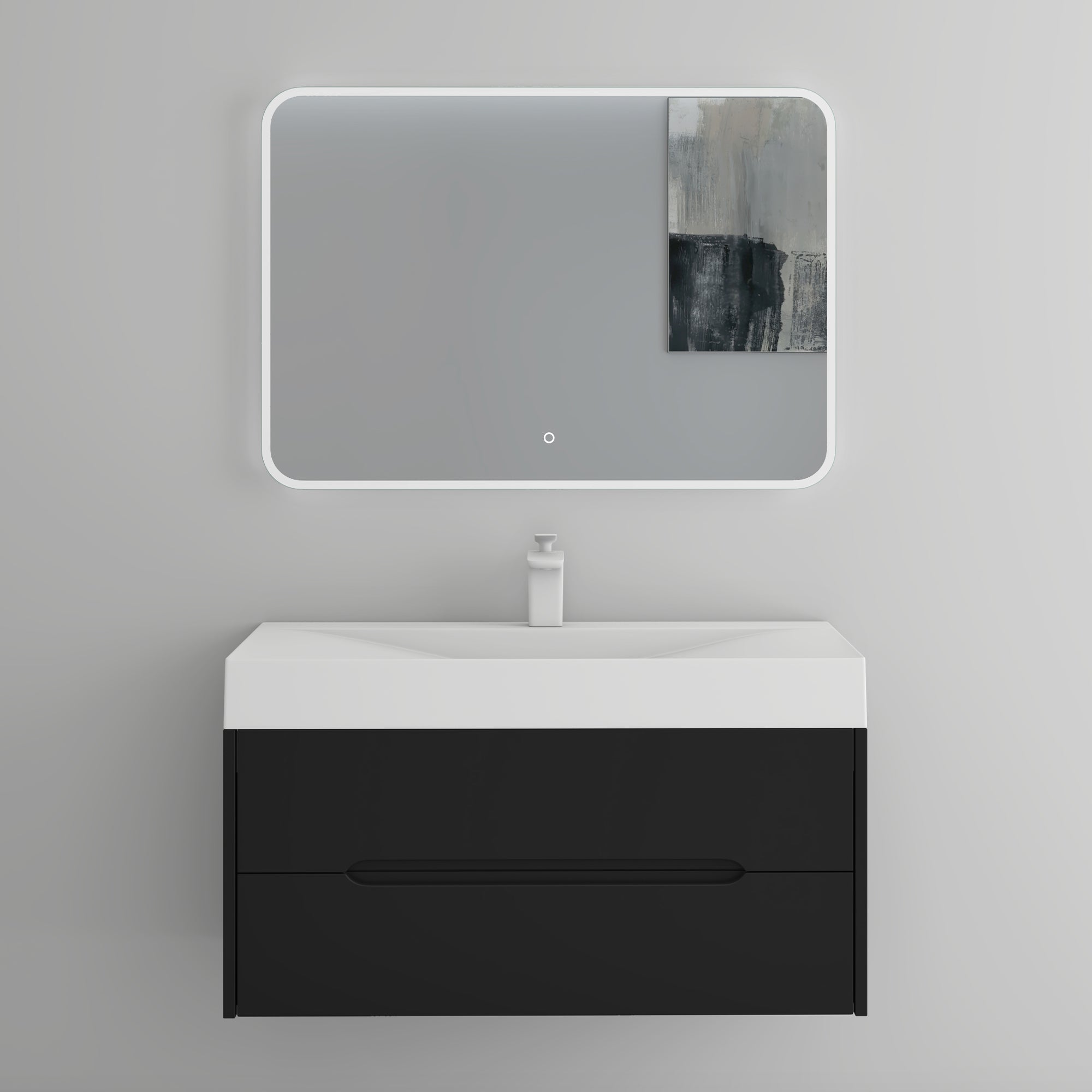 Meuble-lavabo De Salle De Bain Swiss Madison Cascade 18 Pouces Noir - Design Moderne, En Bois