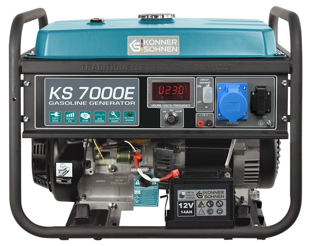 Generator benzynowy „Könner &amp; Söhnen” KS 7000E Moc maksymalna, kW 5.5