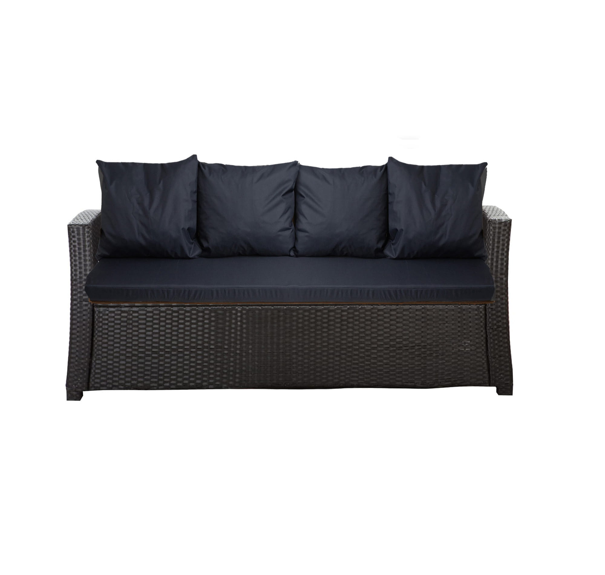 Cojines de sofá de exterior azul oscuro cojines de sofá 4-3 plazas cojín de banco de jardín 180x50x50cm cojines para muebles de poliratán-mix