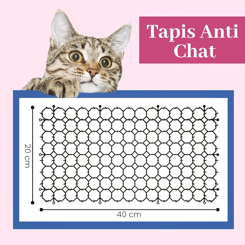 Tappetini Repellenti Per Gatti Trasparenti - 6 Pezzi 34x42 Cm | Anti Graffio Per Mobili E Piante | Sicuro Per Animali - Foto 4