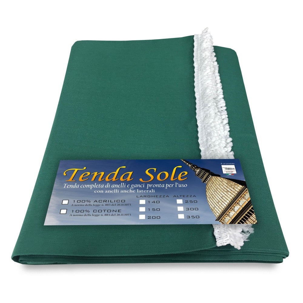 Tenda Da Sole Per Balcone - Telo Parasole A Caduta Verde 300x300 Cm Con Ganci - Foto 6