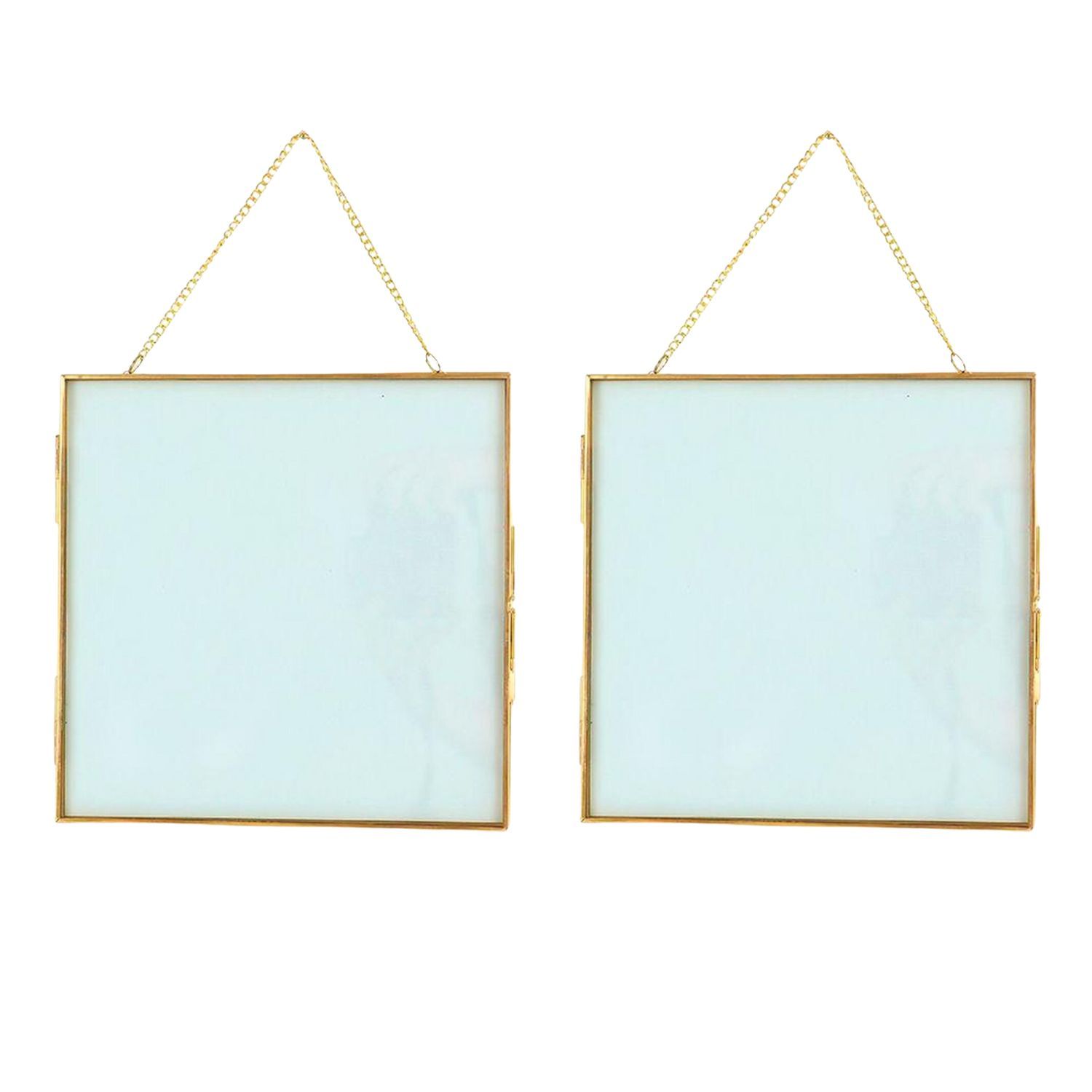 Cadre Photo Bois Carré Doré - 20x20 Cm - Avec Verre - Création Jeancelle