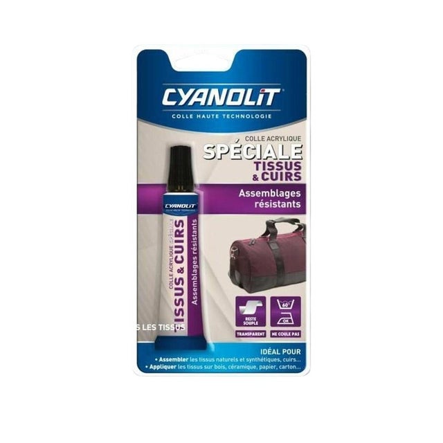 Colle spéciale Tissus & Cuirs 30ml CYANOLIT